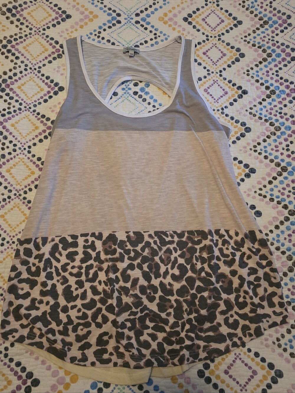 Womens Kismet Leopard Soft Colorblock Tank